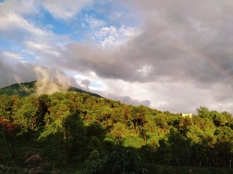 Spotting a rainbow in the mountains