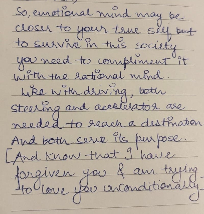 Handwritten by the author